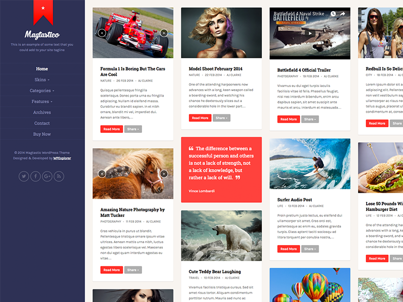 Magtastico Responsive Masonry WordPress Theme travel elegant grid modern clean masonry blog templates themes theme wordpress