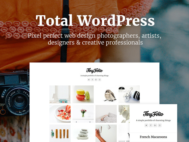 Tinyfolio by Total photography blog portfolio wordpress theme wordpress