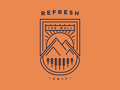 Refresh 2017 Retreat Art badge branding christian church design icon illustration line art logo refresh retreat vector