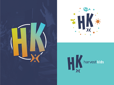Harvest Kids - Branding blue branding child children color colorful design gradient harvest icon iconography kids lettering logo plant rainbow sun typography water young