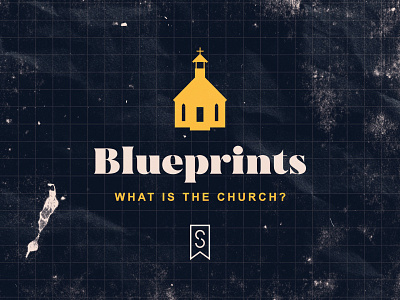 Blueprints blue blueprints branding church design icon illustration logo sermon art texture typography vector vintage yellow