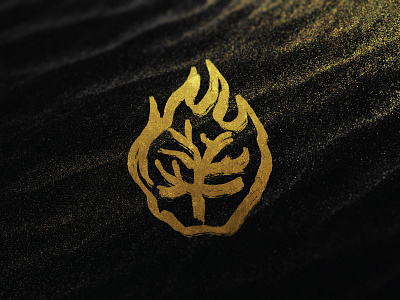 Burning Bush - Exodus bible study branding brush church design exodus gold gold foil icon iconography illustration logo sand sermon art texture vector
