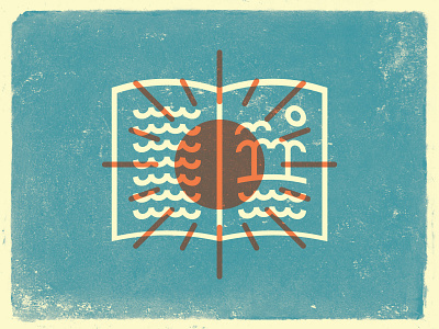 Summer Reading - Icon beach book branding church design icon illustration logo ocean sand summer sun texture vector waves