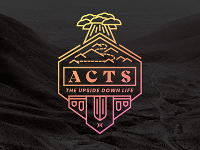 Acts - Series Art acts badge bible book branding church clouds design gradient graphic design icon illustration light lineart logo road series typography upside down vector