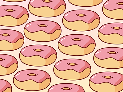 Friday Glazed Donuts 🍩 background digital illustration donuts food food illustration illustration pattern