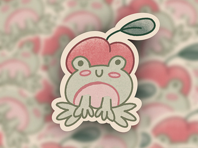 Just Peachy- Frog Sticker Design
