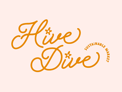 Hive Dive- A Sustainable Market Environmental Design bees branding design eco ecofriendly environment environmental design illustration logo save the bees space design