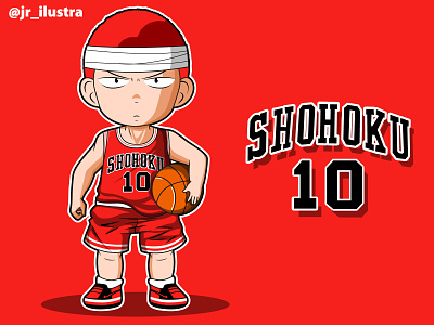 hanamichi sakuragi adobe illustrator animadesign anime animeillustration chibistyle colorful digitalart flat illustration flatdesign illustrator manga shohoku vector vectors