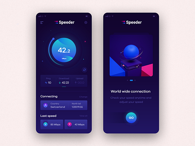 Speed Tester | Speeder app c4d design flat minimal speed ui uidesign ux web