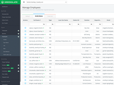 Grid data ui ux