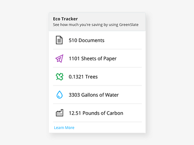 Eco Tracker data icons ui ux