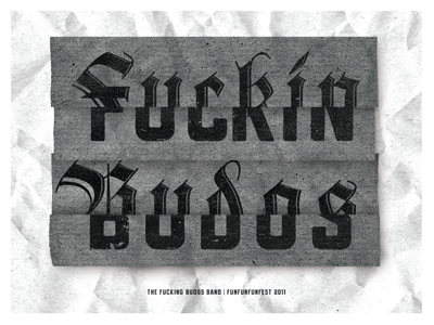 Budos. budos poster screenprint typography