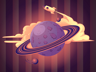 Planetarium graphic graphicdesign hireme illustration illustrator planet rocket space spaceship