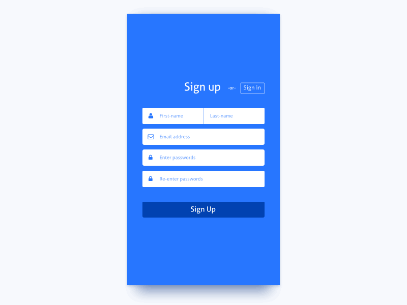 Concept | Sign in and sign up