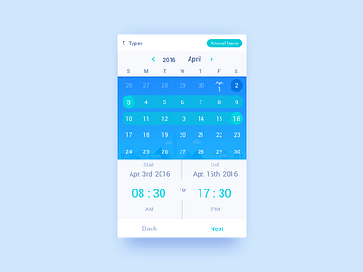 UI Kit | Time picker calendar