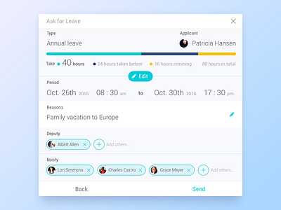 UI Kit | Leave application