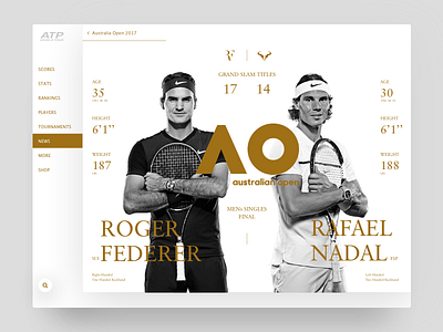 Concept | ATP 2017 australia open final legend mens rafael nadal redesign roger federer single tennis web