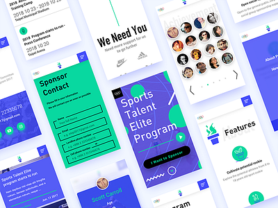 Sports Talent Elite Program | Mobile UI collection avatar cultivation feature form input mobile news olympic rwd sport step timeline