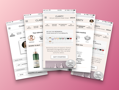Clairty: Skincare I Responsive Web I Mobile beauty mobile design new product responsive website skincare ui design ux design
