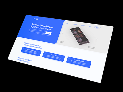 DailyUI 100: DailyUI Landing Page | Desktop Redesign⁣