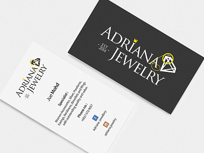Adriana Jewelry business card logo design minimal design