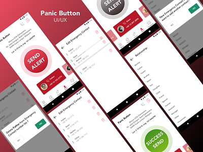 Panic Button alerts android app concept emergency mobile app panic button ui ux