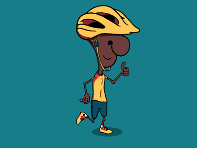 A goofy cyclist cartoon character development