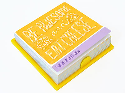 Be Awesome & Eat Cheese calendar cheese illustration lettering workman
