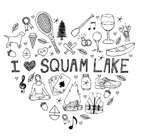 Tote Bag 2 camp illustration squam lake tote bag