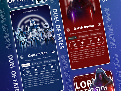 STAR WARS - Duality of the Force app design clone wars darth revan design design concept graphic design mobile old republic smartphone mockup star wars starwars ui uiux design user interface