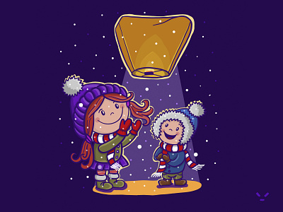 Lampion 2 illustration illustration art illustrator kids kids illustration snow vector illustration vectorart winter wish