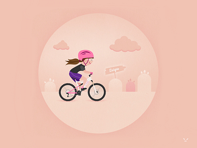 Me & my bike 😀💛 bike biker flatdesign girl illustration livigno