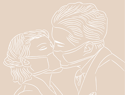 Kissing couples illustration kissing