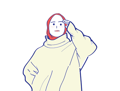 Girl in hijab illustration vector