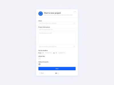 UI // New project form concept figma flat form form design form field interface minimal project management prototype ui ui design user experience user interface ux