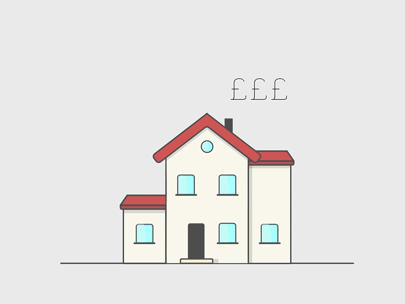 Average house price uk pound minimal flat morph animation motion house