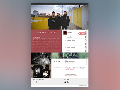 Band Website - Concept adobe xd concept music prototype ui ux web website