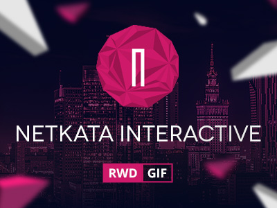 Netkata - new website presentation animated dark design flat gif kmita netkata pink project responsive rwd webdesign
