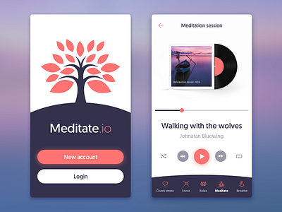 Meditation App app apple application calm design health ios iphone meditation mobile peace