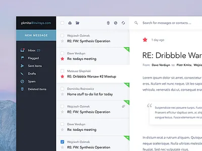 FIX UI Project - Afterlogic webmail client application design fixui flat interface mail ui user expirience ux webdesign webmail