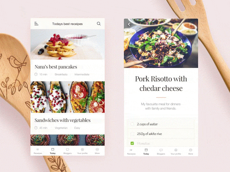 Food.lovers mobile recipes application