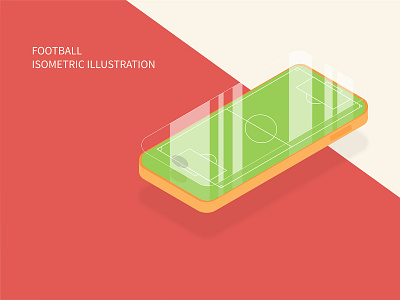 Football illustration design football glass graphic green illustration isometric moblie app page red typogaphy vector web website