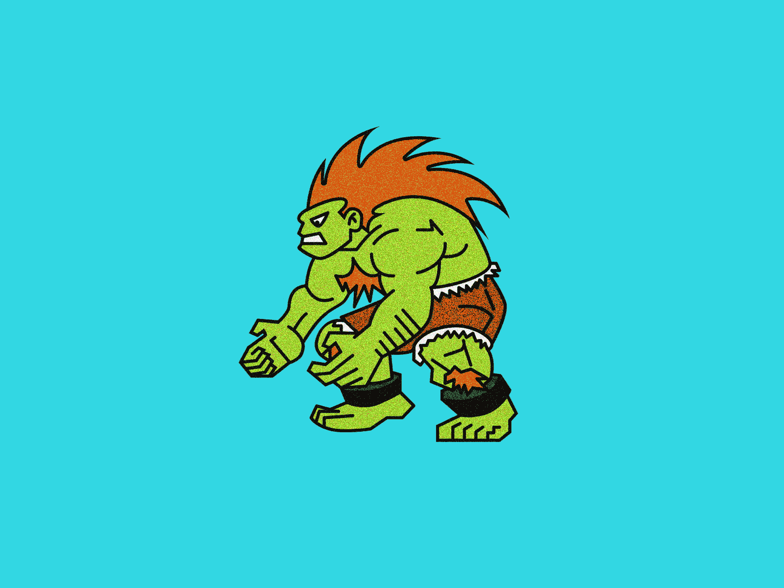 Blanka (version 1) after effects animation arcade blanka cartoon concept electric electricity expressions gaming illustration illustrator retro gaming rough sketch street fighter vector vibrate wiggle