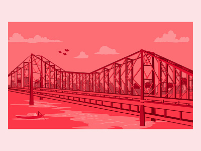 Kolkata Illustration howrah bridge illustration illustrator landscape