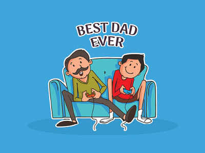 Best Dad ever illustration illustrator stickers