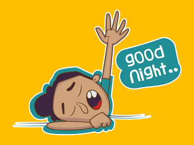 Good Night Sticker creative design illustration illustrator stickers