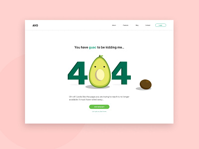 Daily UI 008 :: 404 Error Page @dailyui adobe illustrator app app design avocado dailychallenge dailyui dailyui008 design digitaldesign illustration mobileapp ui ui ux ux vector web