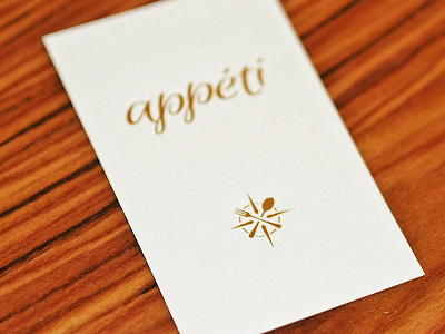 Appéti Food Compass business card gold stamped