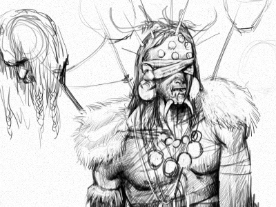 Work in progress character comics graphic novel king of the east sketch