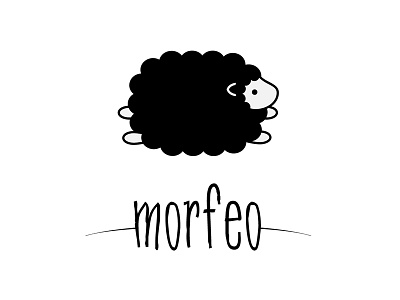 Morfeo App. black and white design logo